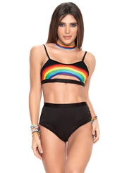 Additional  view of product ALIVE AND FREE UNDERBOOB TOP AND CHEEKY SHORTS with color code RWB