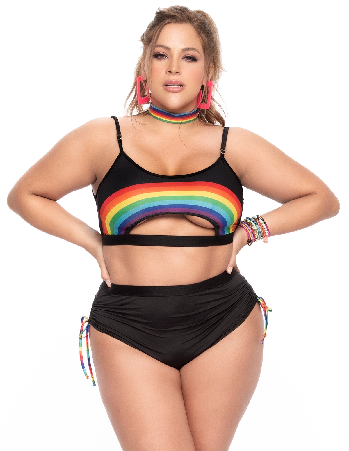 alternate image for Alive And Free Underboob Top And Cheeky Shorts