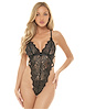 Additional BLACK view of product SKYLAR EYELASH LACE TEDDY with color code BK