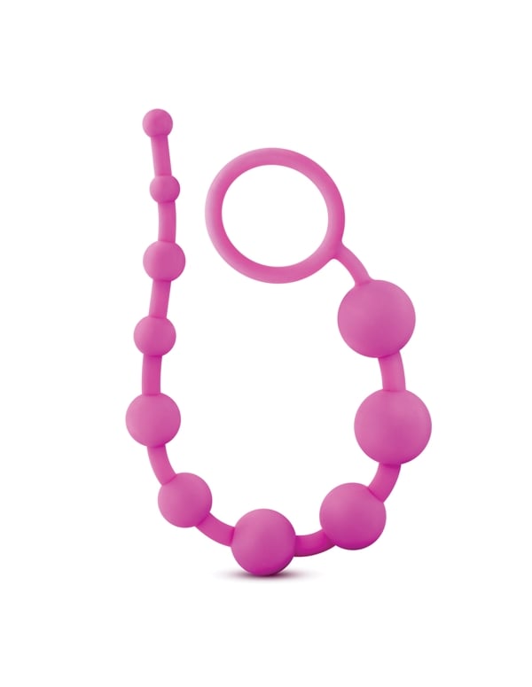 Luxe Silicone 10 Anal Beads default view Color: PK