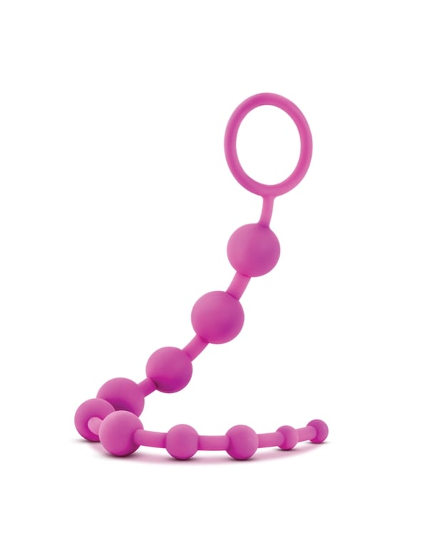 Luxe Silicone 10 Anal Beads ALT1 view Color: PK