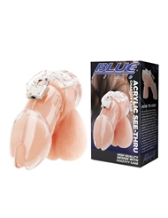 Additional  view of product BLUE LINE ACRYLIC SEE-THRU CHASTITY CAGE with color code CL