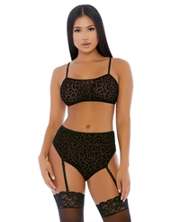 Front view of LUSTFUL LEOPARD CAMI SET