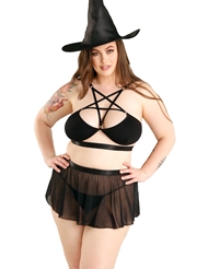 Additional  view of product SPELLBOUND PLUS SIZE WITCH 4PC SET with color code BK