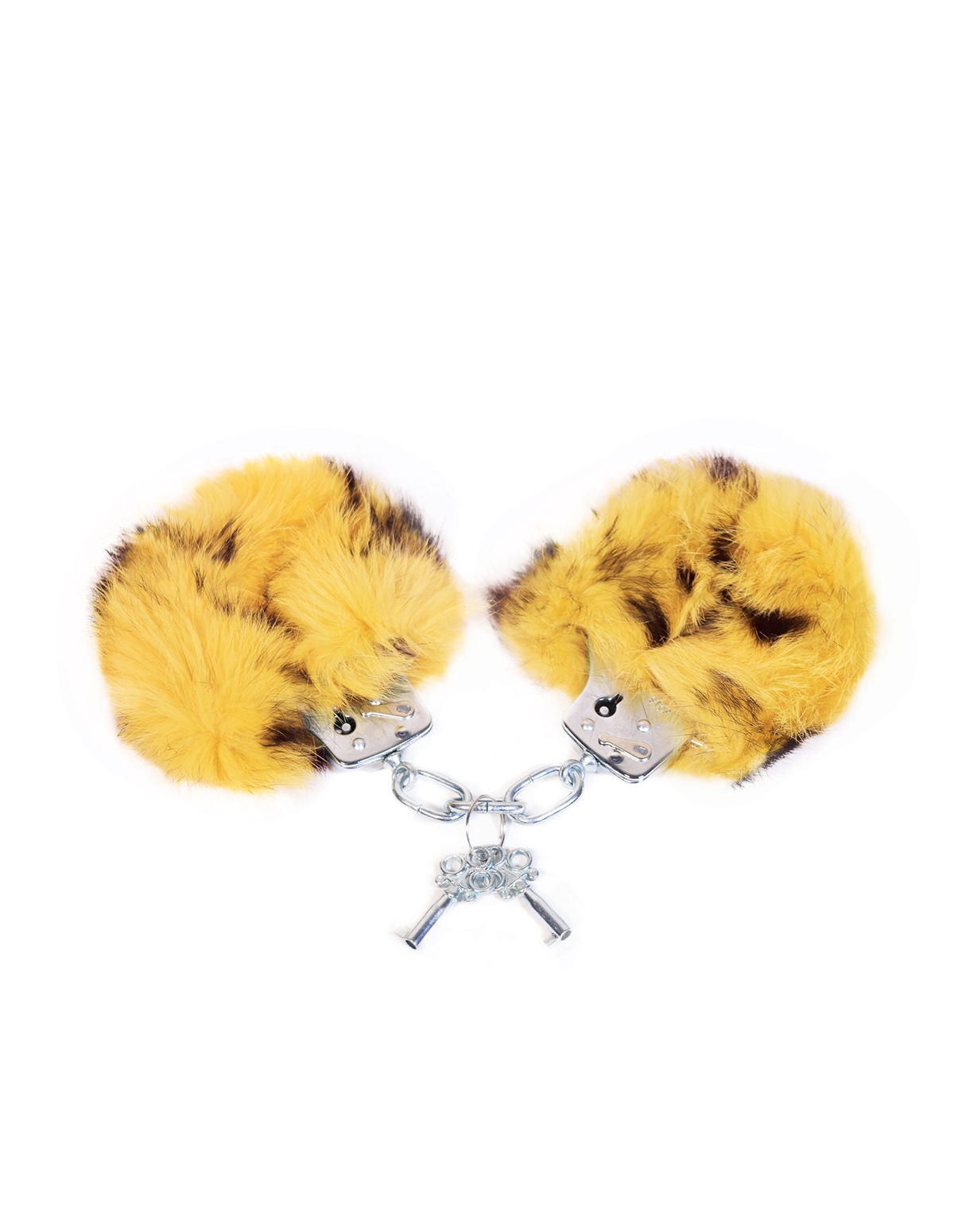 alternate image for Rabbit Fur Handcuffs Cheetah