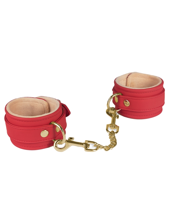 Vegan Ankle Restraints With Plush Lining default view Color: RD