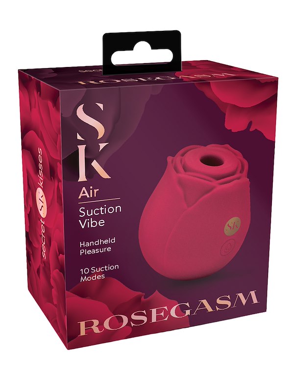 SECRET KISSES ROSEGASM AIR SUCTION VIBE - THE ROSE ALT5 view Color: RD