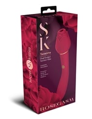 Additional  view of product SECRET KISSES ROSEGASM TWOSOME DUAL ENDED SUCTION VIBE with color code RD