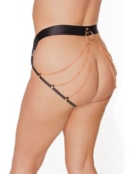 Additional  view of product BLACK LABEL LACE AND CHAIN PANTY with color code BKRG-ALT3