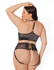 Additional  view of product BLACK LABEL HARNESS TOP AND PANTY with color code BKRG-ALT1