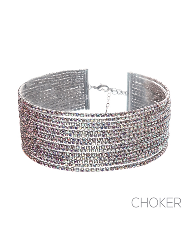 15 Row Rhinestone Choker 16413ABS05839 Lover's Lane