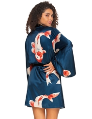 Alternate back view of ADRIENNE SATIN KIMONO