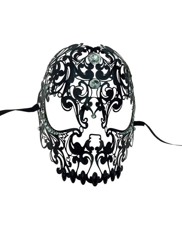 Skull Laser Cut Metal Mask default view Color: BK