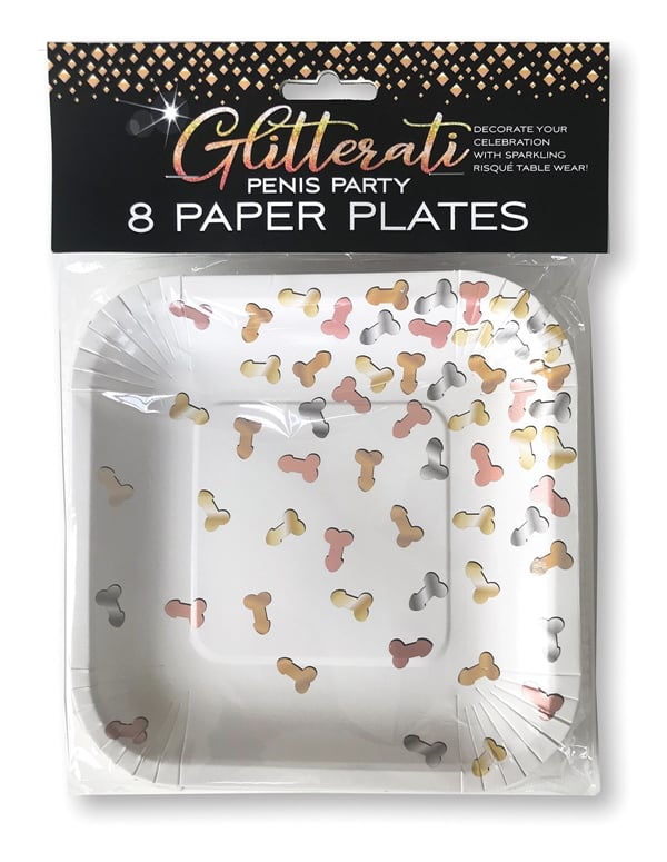 Glitterati Penis Party Plates ALT1 view Color: MC