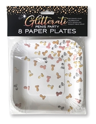 Alternate back view of GLITTERATI PENIS PARTY PLATES
