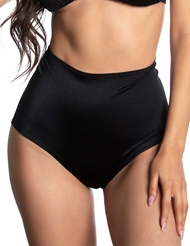 Front view of BLACK HIGH WAISTED PANTY - LYCRA