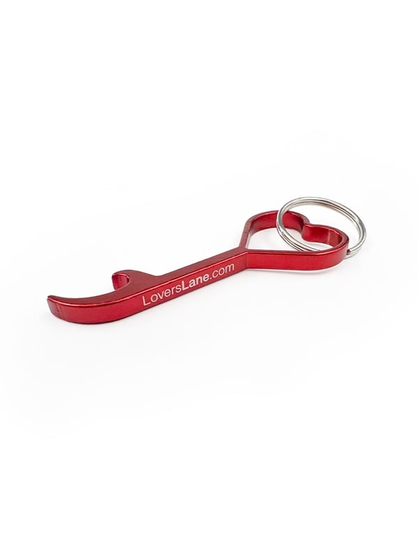 Heart Shaped Bottle Opener Key Chain default view Color: AS