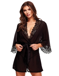 Front view of SHEER CHIFFON AND LACE ROBE