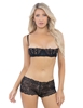 Additional BLACK view of product ASTER LACE SHELF BRA WITH BONING with color code BK