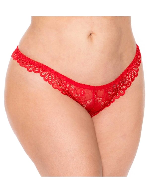 Aster Lace Plus Size Tanga Panty default view Color: RD