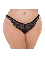 Additional  view of product ASTER LACE PLUS SIZE TANGA PANTY with color code BK