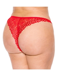 Back view of ASTER LACE PLUS SIZE TANGA PANTY
