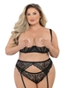 Additional BLACK view of product ASTER LACE ROMANCE GARTERBELT with color code BK