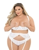 Additional WHITE view of product ASTER LACE ROMANCE GARTERBELT with color code WH