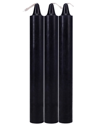 Alternate front view of JAPANESE DRIP BLACK CANDLES 3 PACK - HOT WAX PLAY