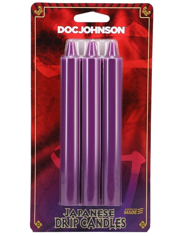 Japanese Drip Purple Candles 3 Pack - Hot Wax Play ALT1 view Color: PR