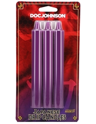 Alternate back view of JAPANESE DRIP PURPLE CANDLES 3 PACK - HOT WAX PLAY