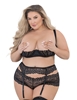 Additional BLACK view of product ASTER LACE CLASSIC GARTERBELT with color code BK