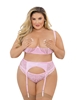 Additional PINK view of product ASTER LACE AND SATIN GARTERBELT with color code PK
