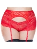 Additional RED view of product ASTER LACE AND SATIN GARTERBELT with color code RD