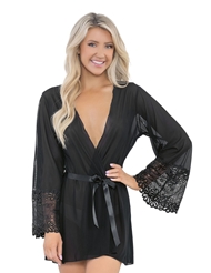 Additional  view of product ASTER LACE CUFF AND MESH ROBE with color code BK
