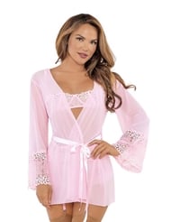 Additional  view of product ASTER LACE CUFF AND MESH ROBE with color code PK