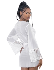 Alternate back view of ASTER LACE CUFF AND MESH ROBE