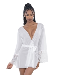 Additional  view of product ASTER LACE CUFF AND MESH ROBE with color code WH