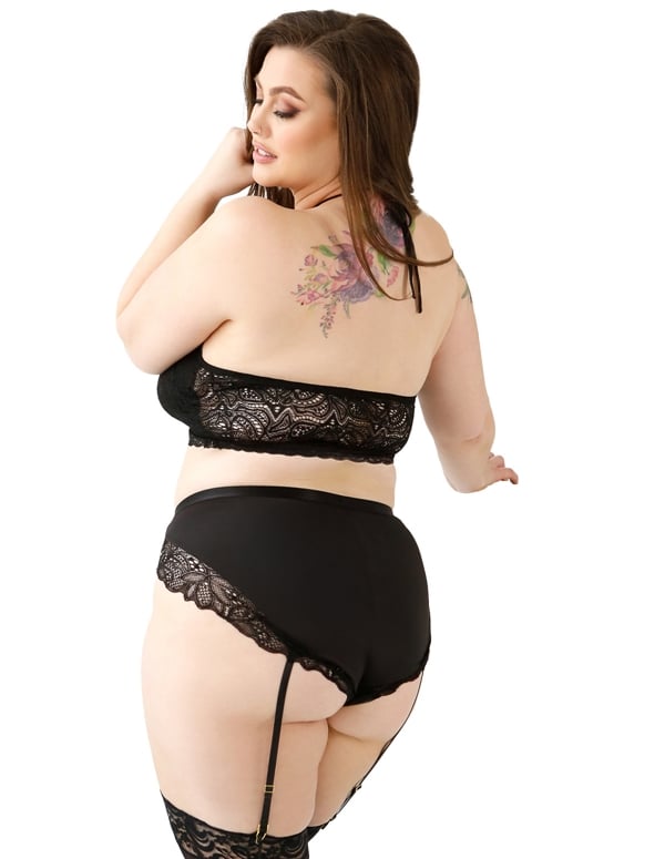 SADIE BRALETTE & GARTERED PANTY ALT1 view Color: BK