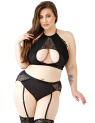 Front view of SADIE BRALETTE & GARTERED PANTY