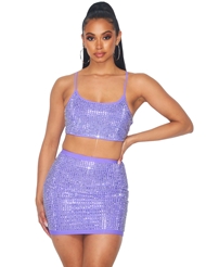 Additional  view of product RHINESTONE CAMI TOP AND SKIRT with color code PR