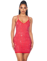 Front view of SPARKLE AND SHINE SPAGHETTI STRAP DRESS