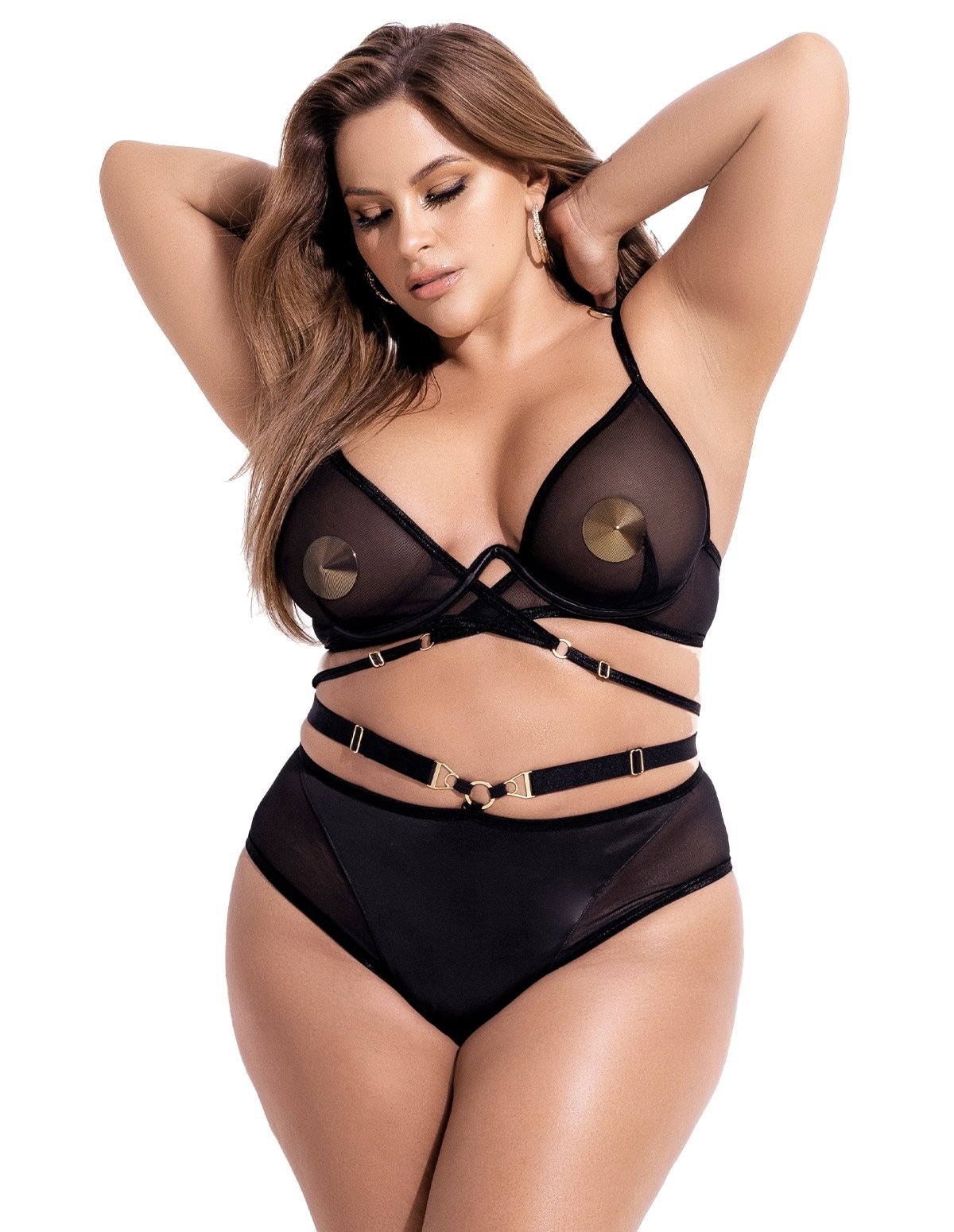 alternate image for Bound To Me 2Pc Plus Size Strappy Set