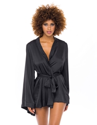 Front view of MIRIELLE SHORT BELL SLEEVE ROBE