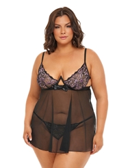 Additional  view of product RILEY PLUS SIZE BABYDOLL with color code BKPTL