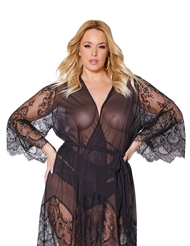 Additional  view of product SUCH A FLIRT PLUS SIZE ROBE with color code BK