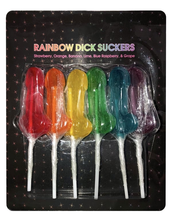 Rainbow Dick Suckers 6 Pc Pack default view Color: MC