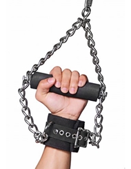 Alternate front view of STRICT FUR LINED LEATHER SUSPENSION CUFFS WITH GRIP