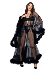 Alternate back view of BOUDOIR BABE LONG MARABOU ROBE