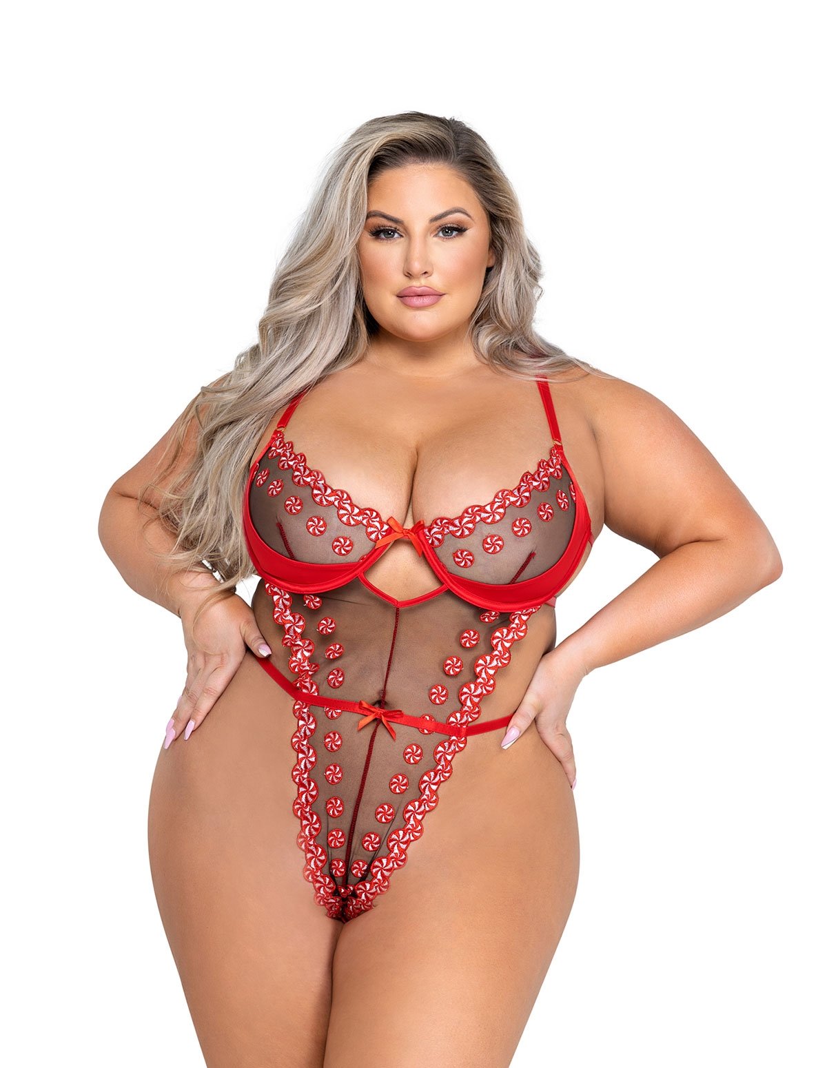 alternate image for Peppermint Dream Plus Size Teddy